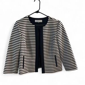 Tahari‎ black & tan striped jacket